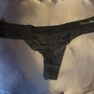 Victoria’s Secret Black Mesh Lace Incredible Thong size XL